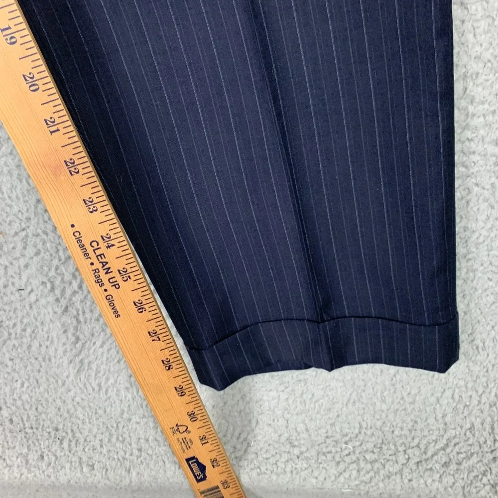 Hickey Freeman 2‎ Piece Suit 42L Navy Pinstripe Wool H F LTD Pants 34 x 30